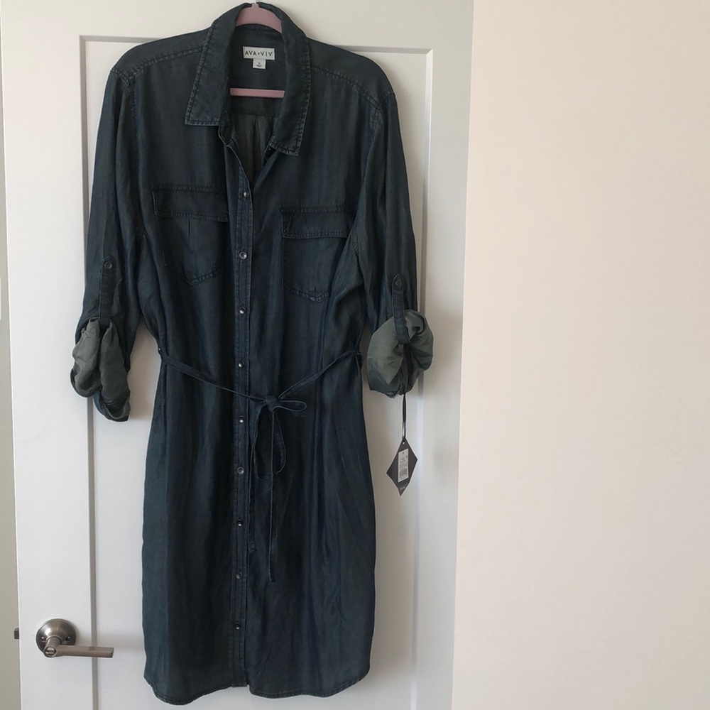 Ava&Viv denim dress 2X NWT